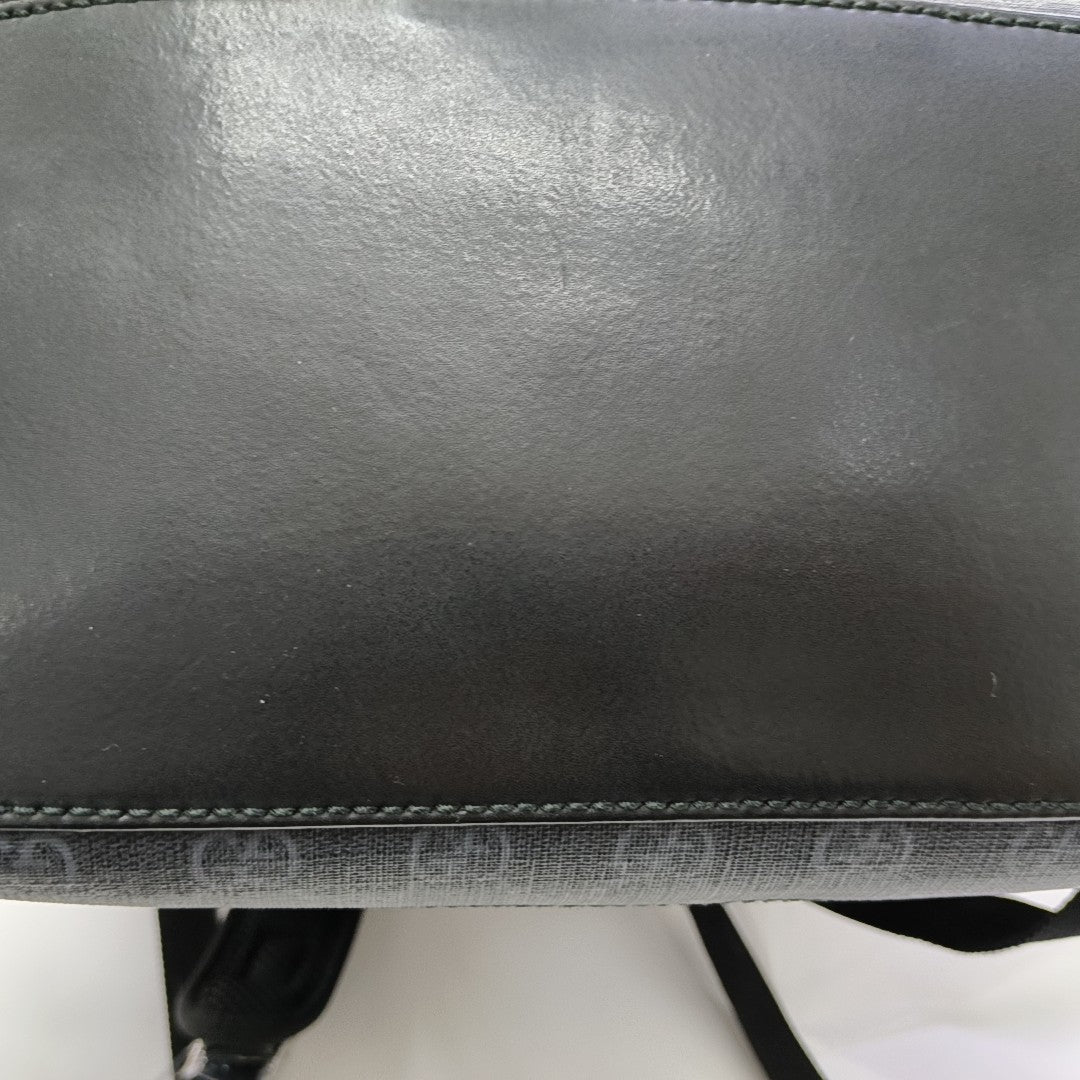 Monogram Coated Canvas Backpack Black
