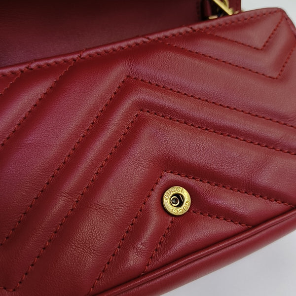 GG Marmont Mini Quilted Calfskin Red