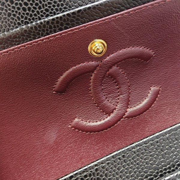 CLASSIC FLAP Small Quilted Grained Calfskin Black