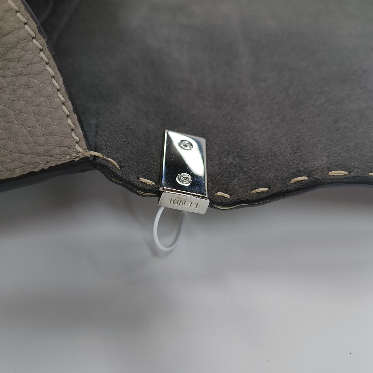 Calfskin Shoulder Bag Gray