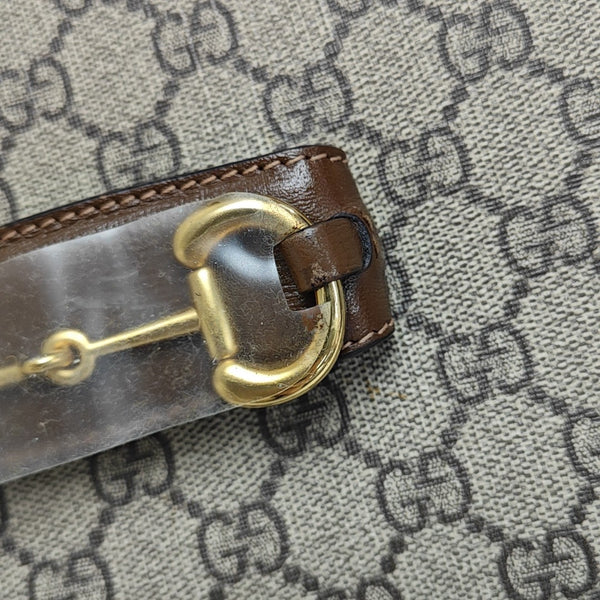 Horsebit 1955 Medium Monogram Coated Canvas Beige