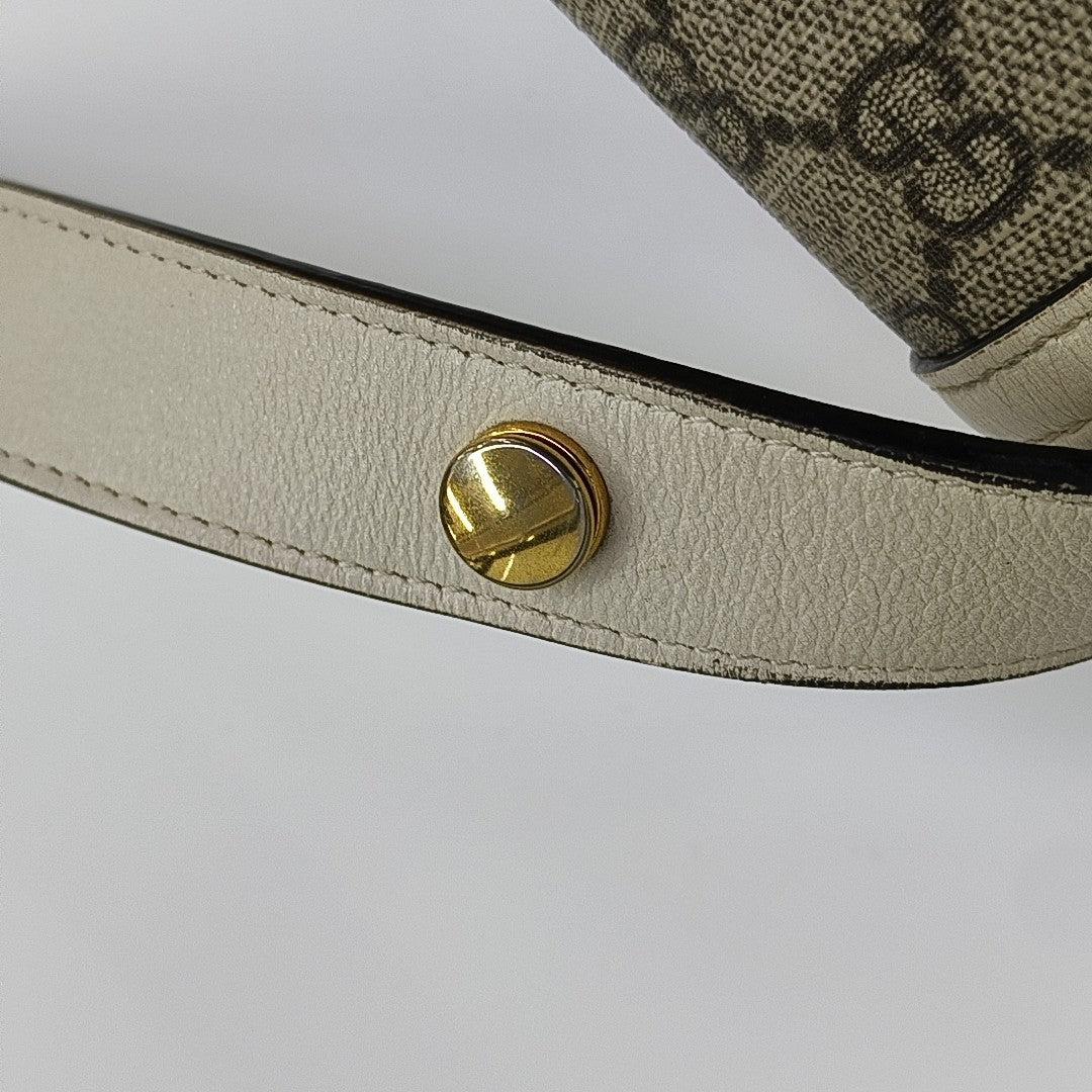 Horsebit 1955 Small Monogram Coated Canvas Beige