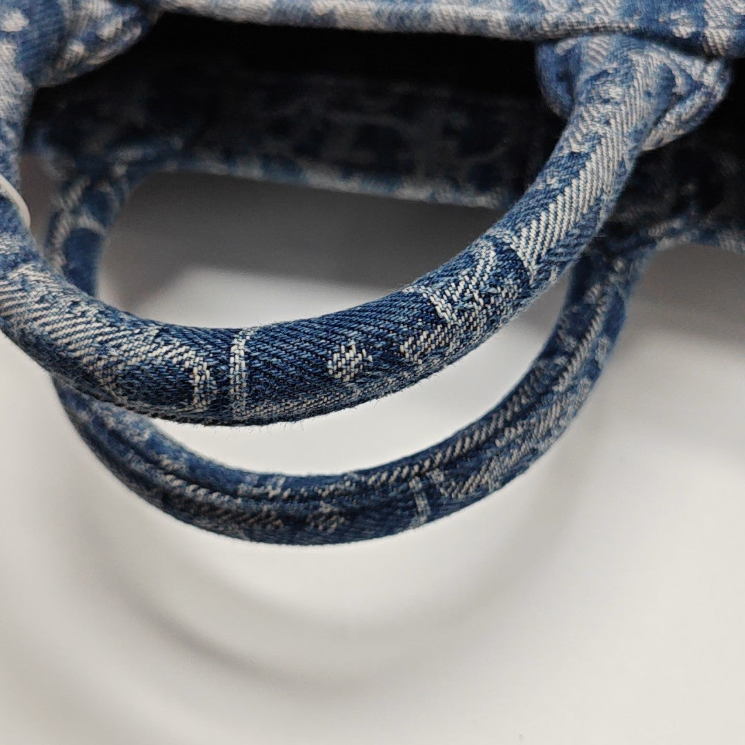 Book Tote Mini Oblique Denim Blue