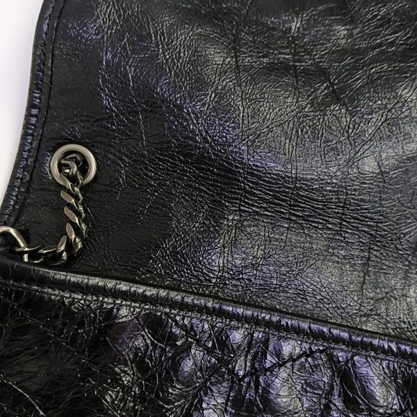 NIKI Mini Chevron Calfskin Black