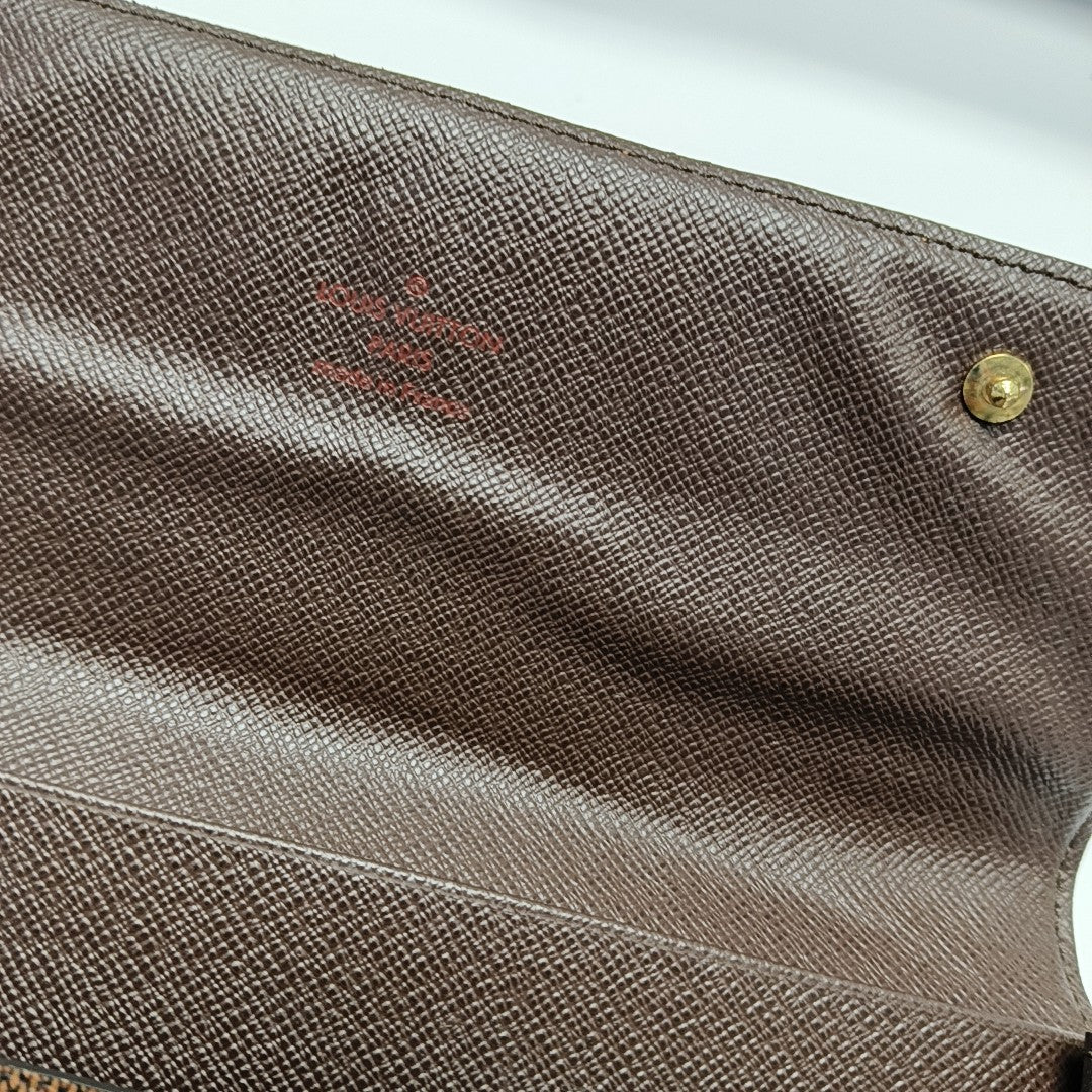GRAPHITE LONG Damier Ebene Coated Canvas Brown Wallet