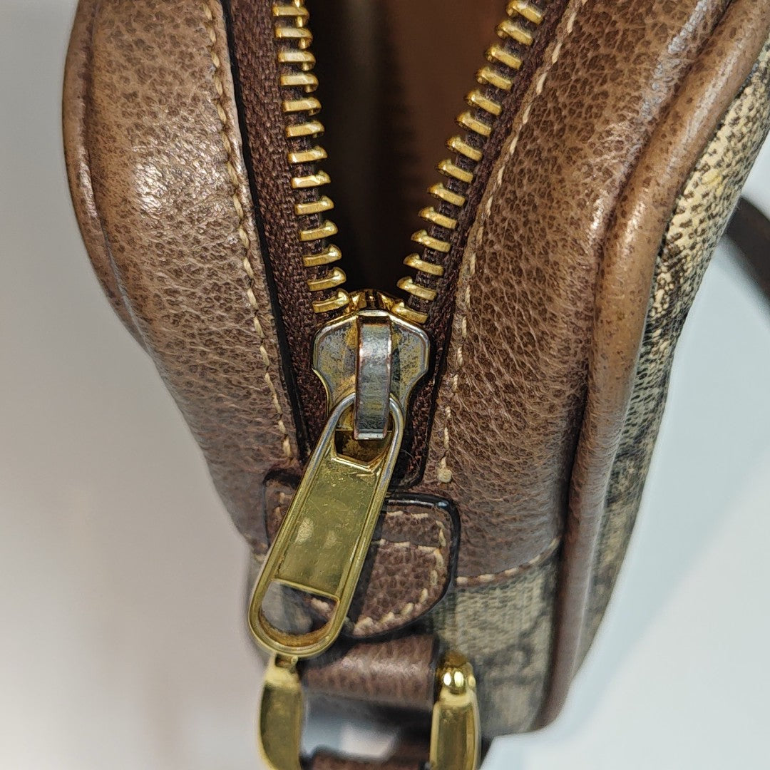 Ophidia Mini Monogram Coated Canvas Beige