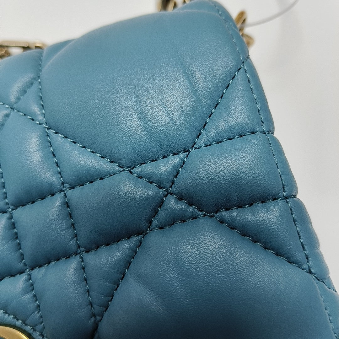 Dior Caro Small Cannage Calfskin Blue