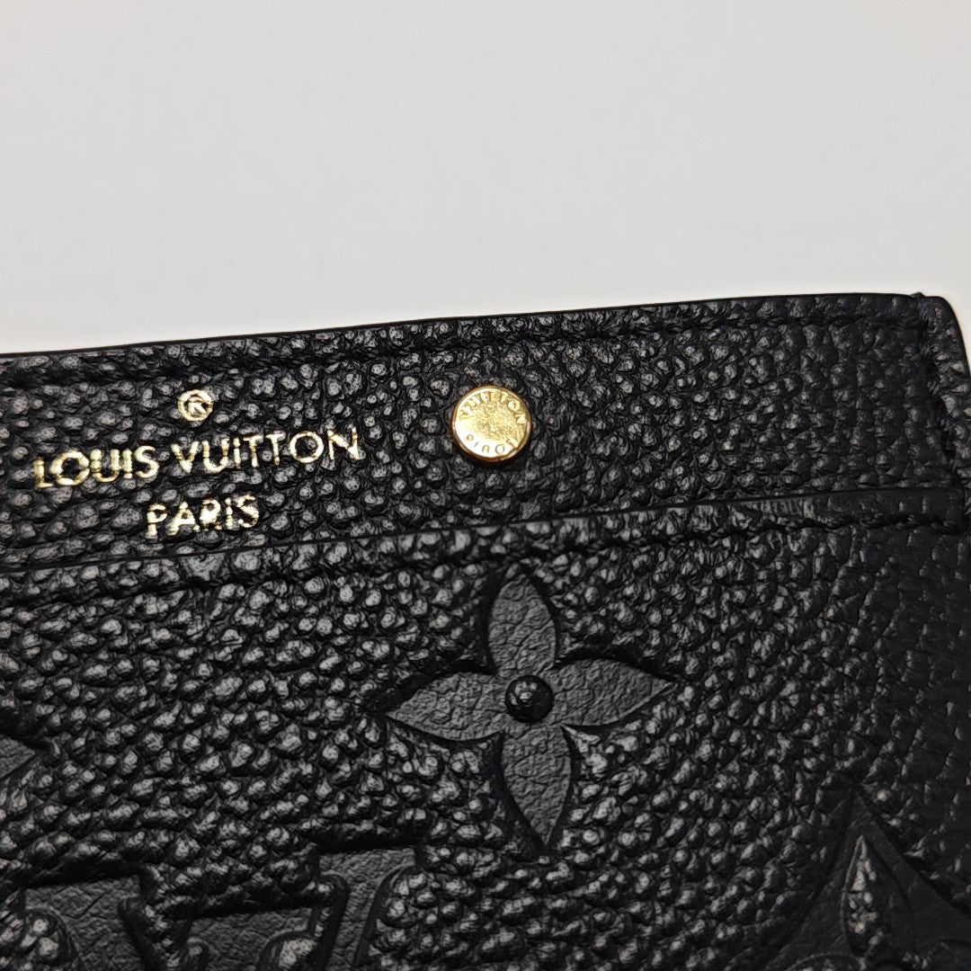 Monogram Calfskin Card Holder Black