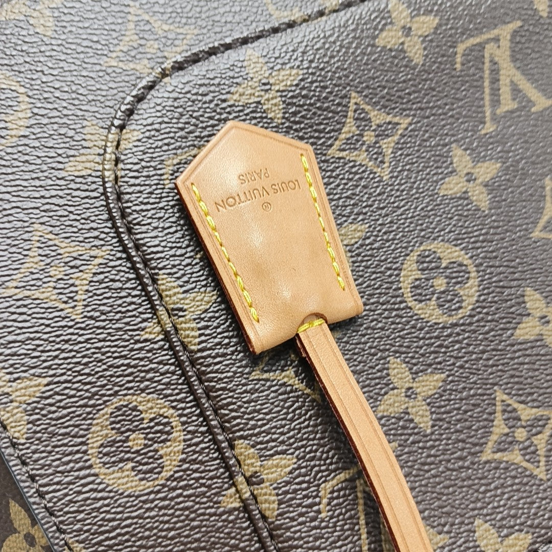 CLUNY MM Monogram Coated Canvas Brown