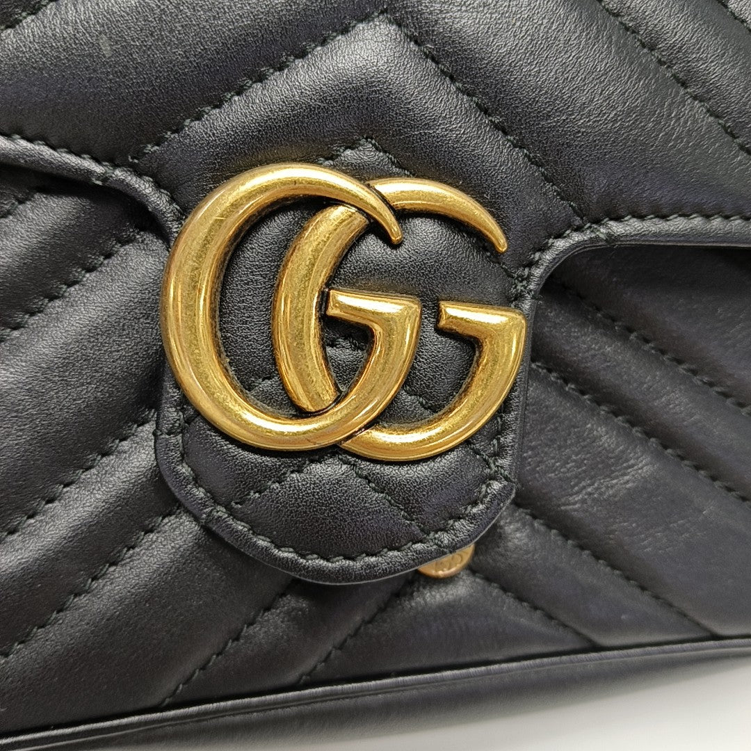 GG Marmont Mini Quilted Calfskin Black