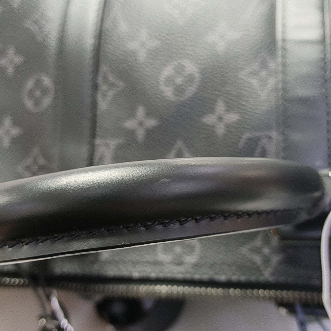 KEEPALL 45 Monogram Coated Canvas Black