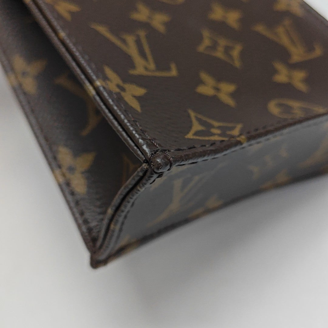 SAC PLAT Mini Monogram Coated Canvas Brown