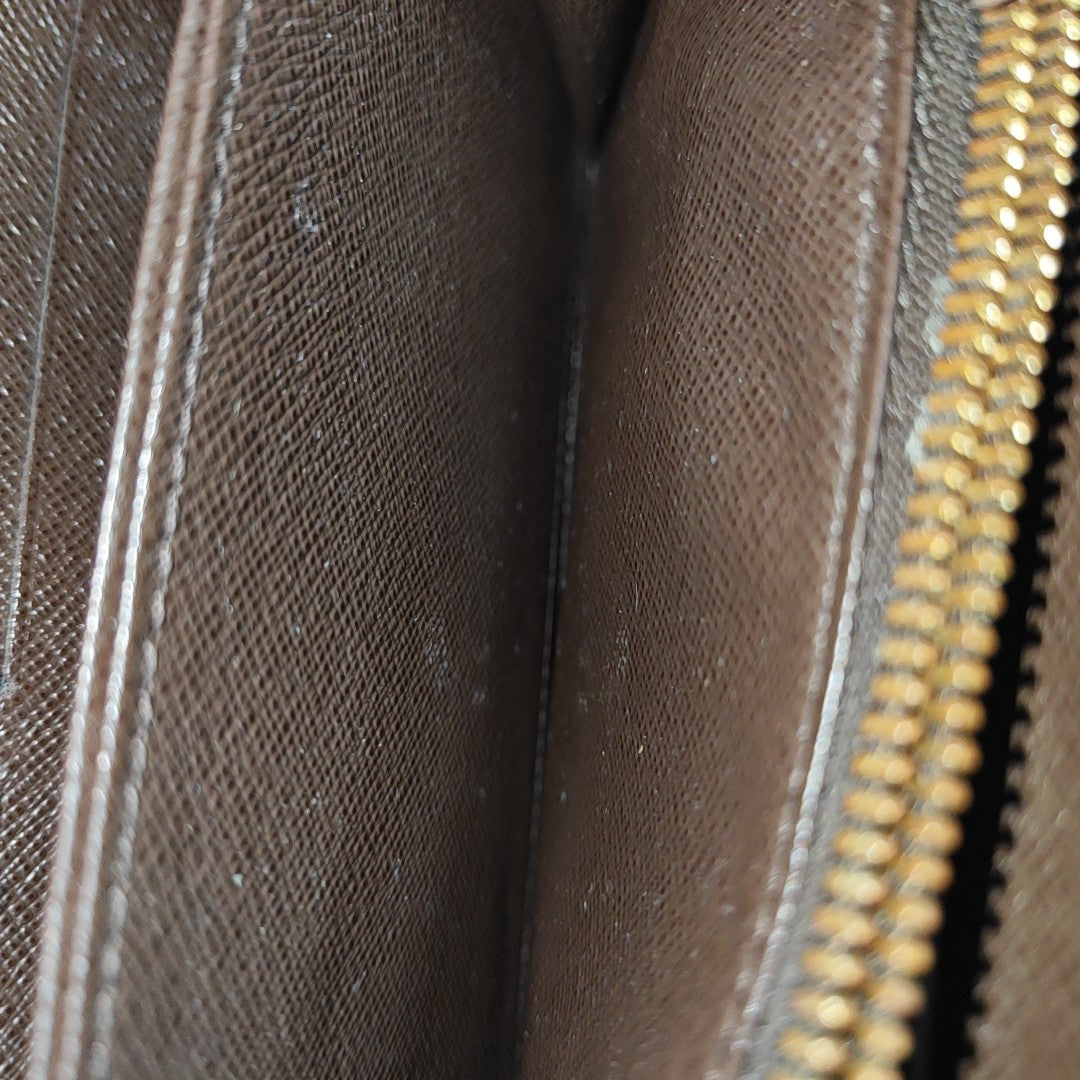 ZIPPY Damier Ebene Coated Canvas Brown Wallet