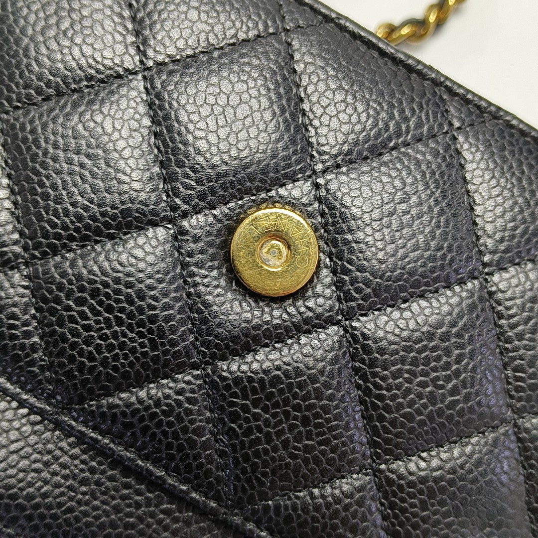 WOC Quilted Grained Calfskin Black