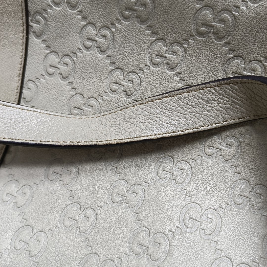 Abbey Monogram Calfskin White