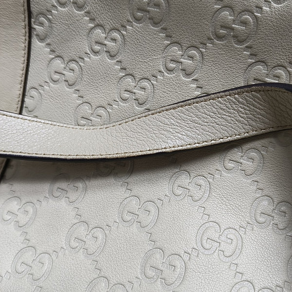 Abbey Monogram Calfskin White