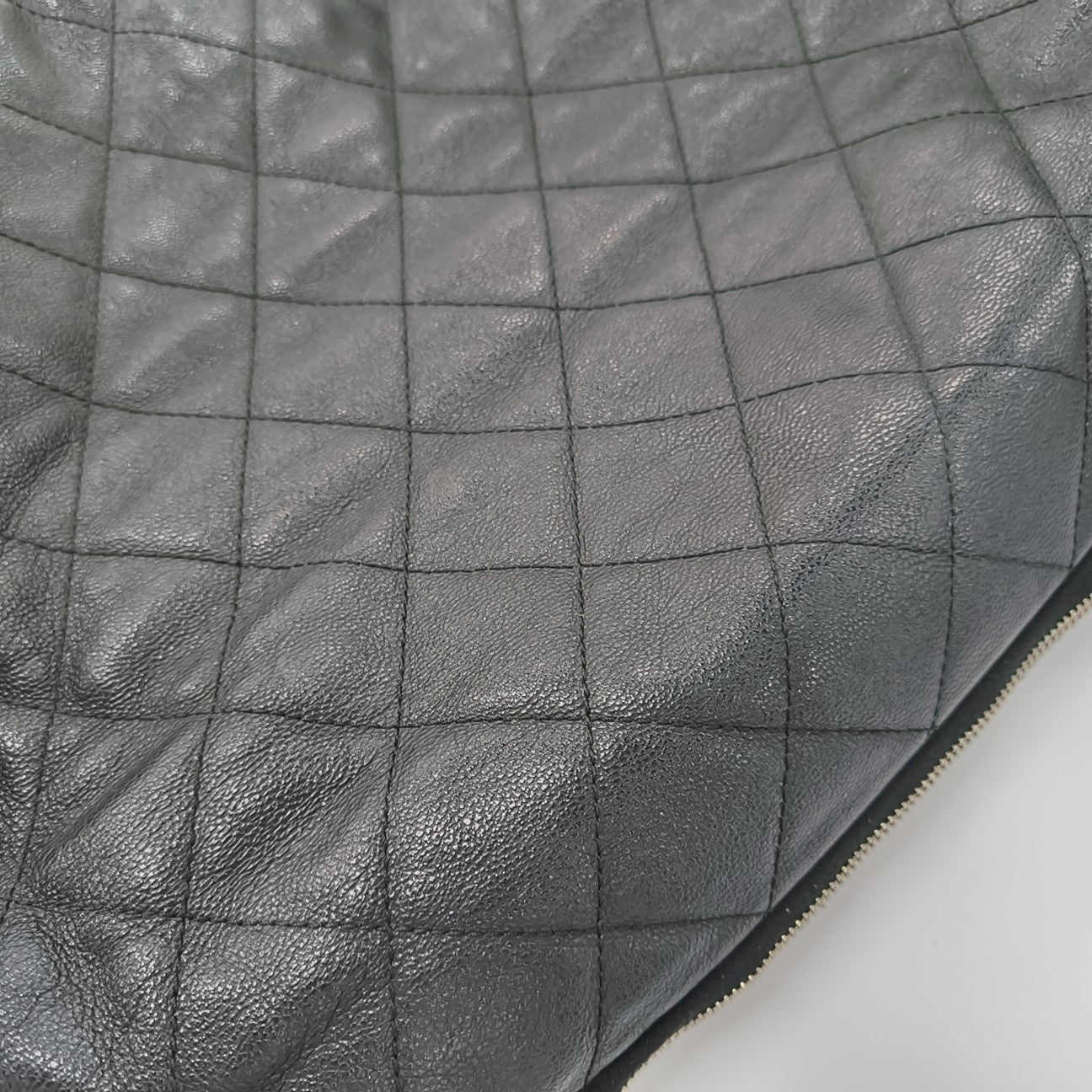 Quilted Calfskin Top Handle Bag Black
