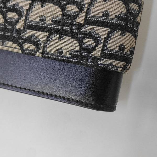 Oblique Canvas Clutch Blue