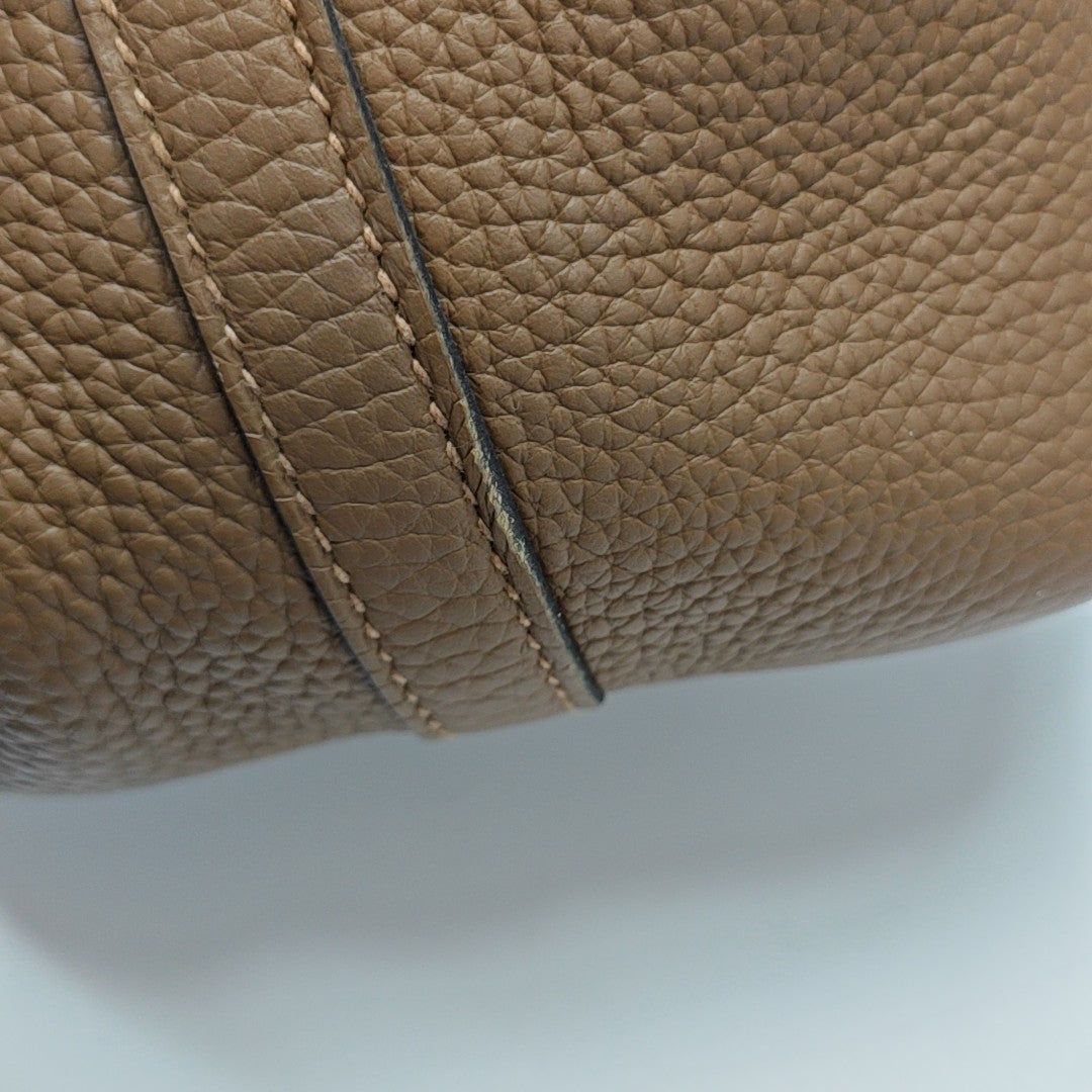 Authenticated pre-owned  Picotin Lock 18 Clemence Brown - Bucket Bag at Looply