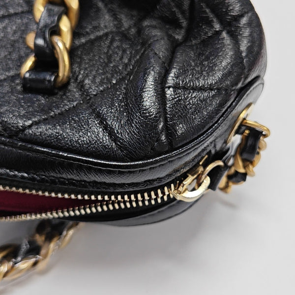 Quilted Calfskin Shoulder Bag Black