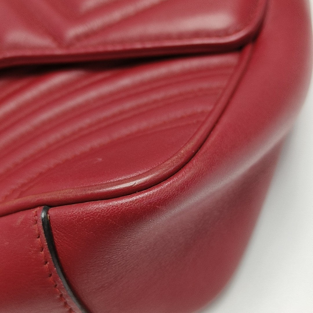 GG Marmont Medium Quilted Calfskin Red