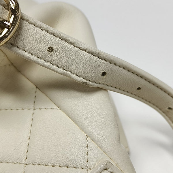 DUMA Small Quilted Lambskin White