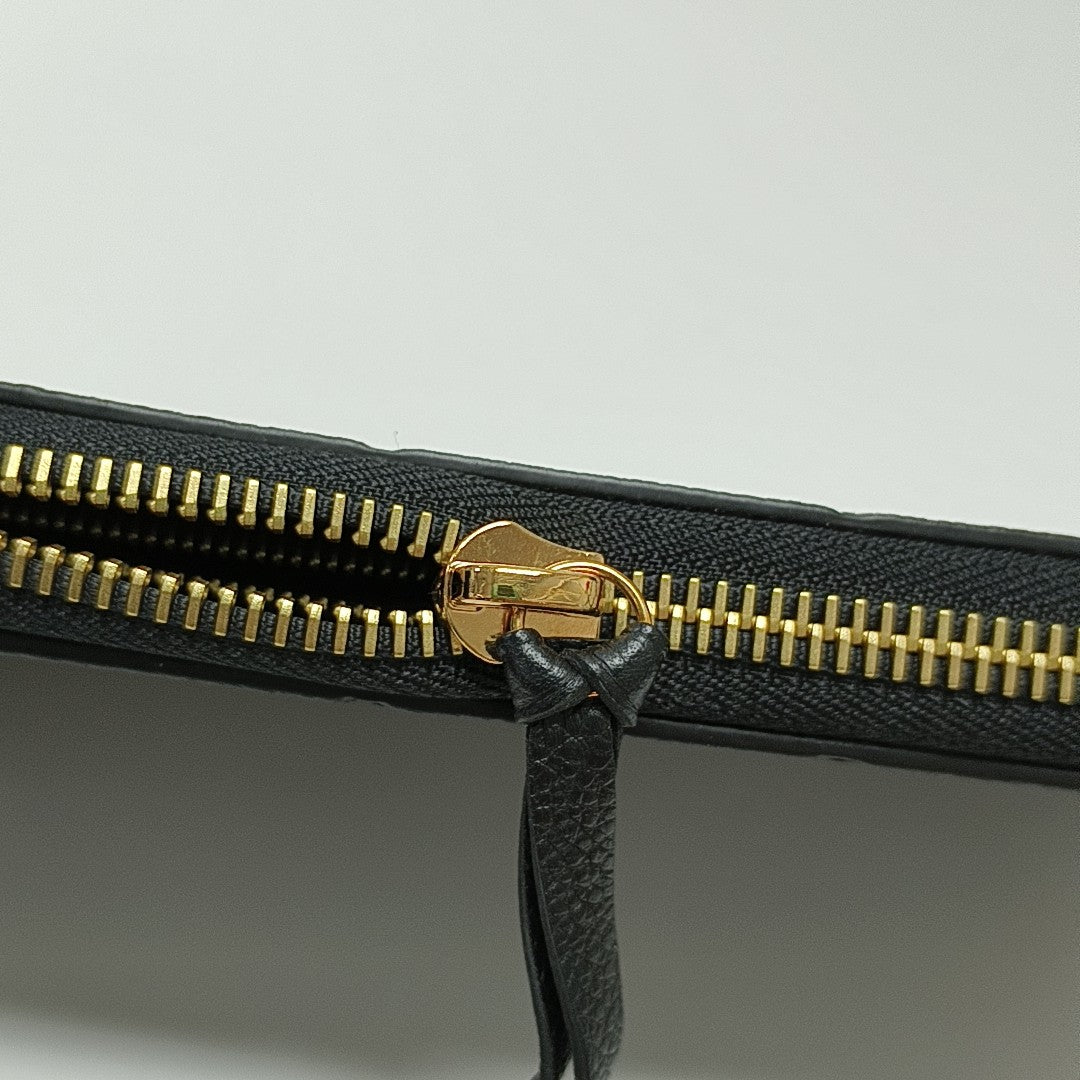CLÉMENCE Monogram Calfskin Black Wallet