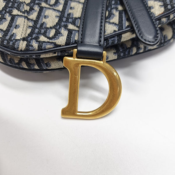 Saddle Mini Oblique Canvas Blue