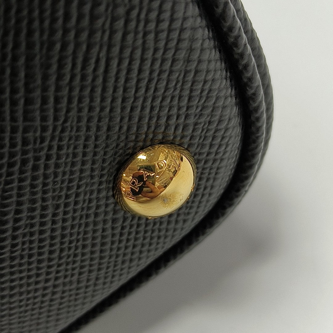 Panier Medium Saffiano Calfskin Black