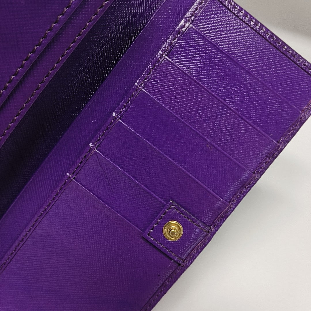 Gancini Calfskin Purple Wallet