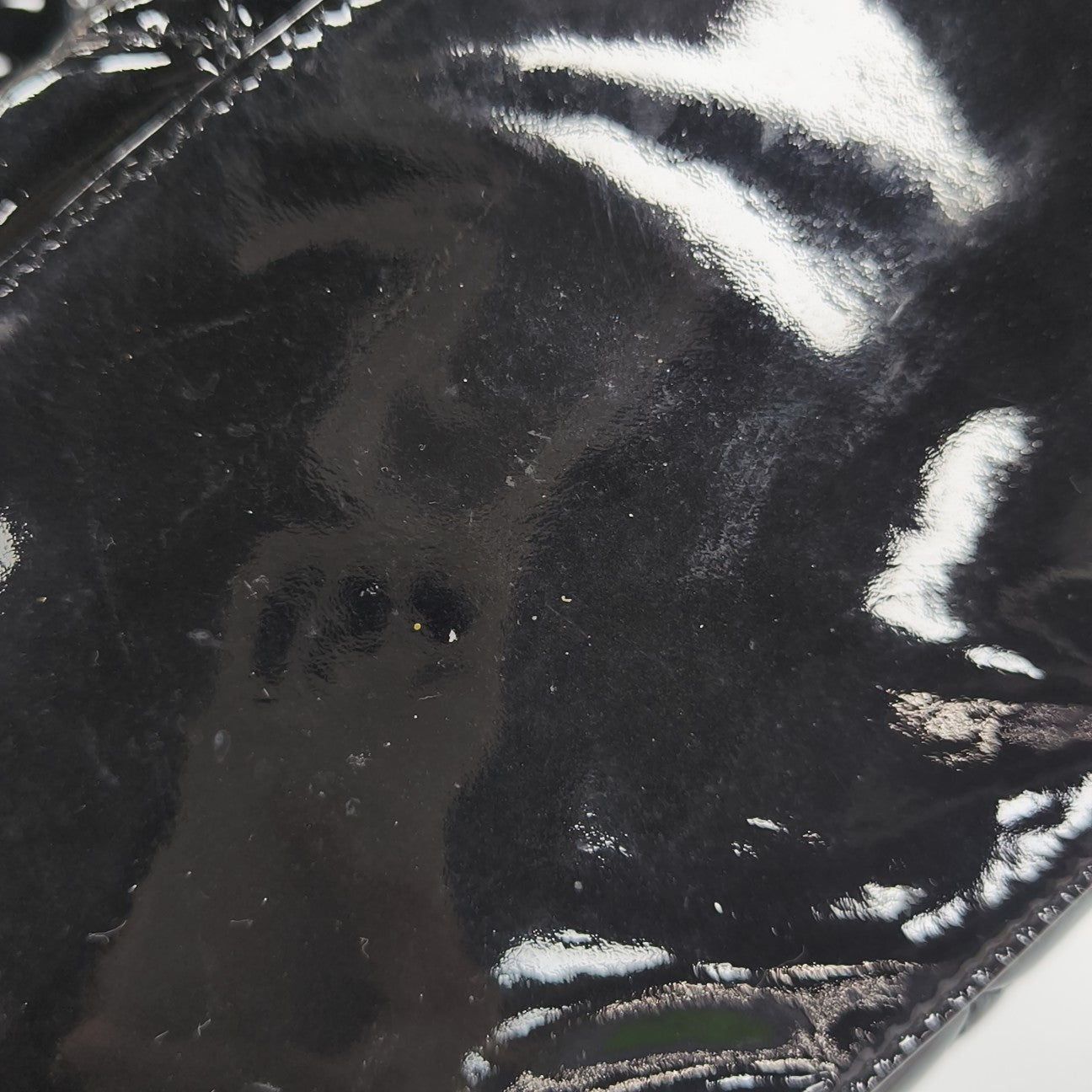 Quilted Patent Leather Tote Bag Black
