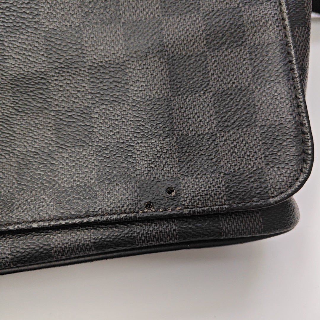DISTRICT MM Damier Graphite Coated Canvas Gray