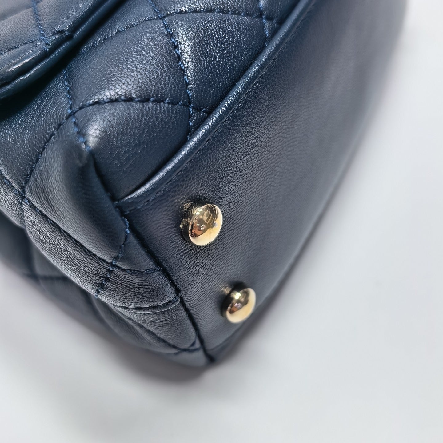 COCO HANDLE Mini Quilted Lambskin Blue
