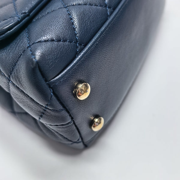 COCO HANDLE Mini Quilted Lambskin Blue