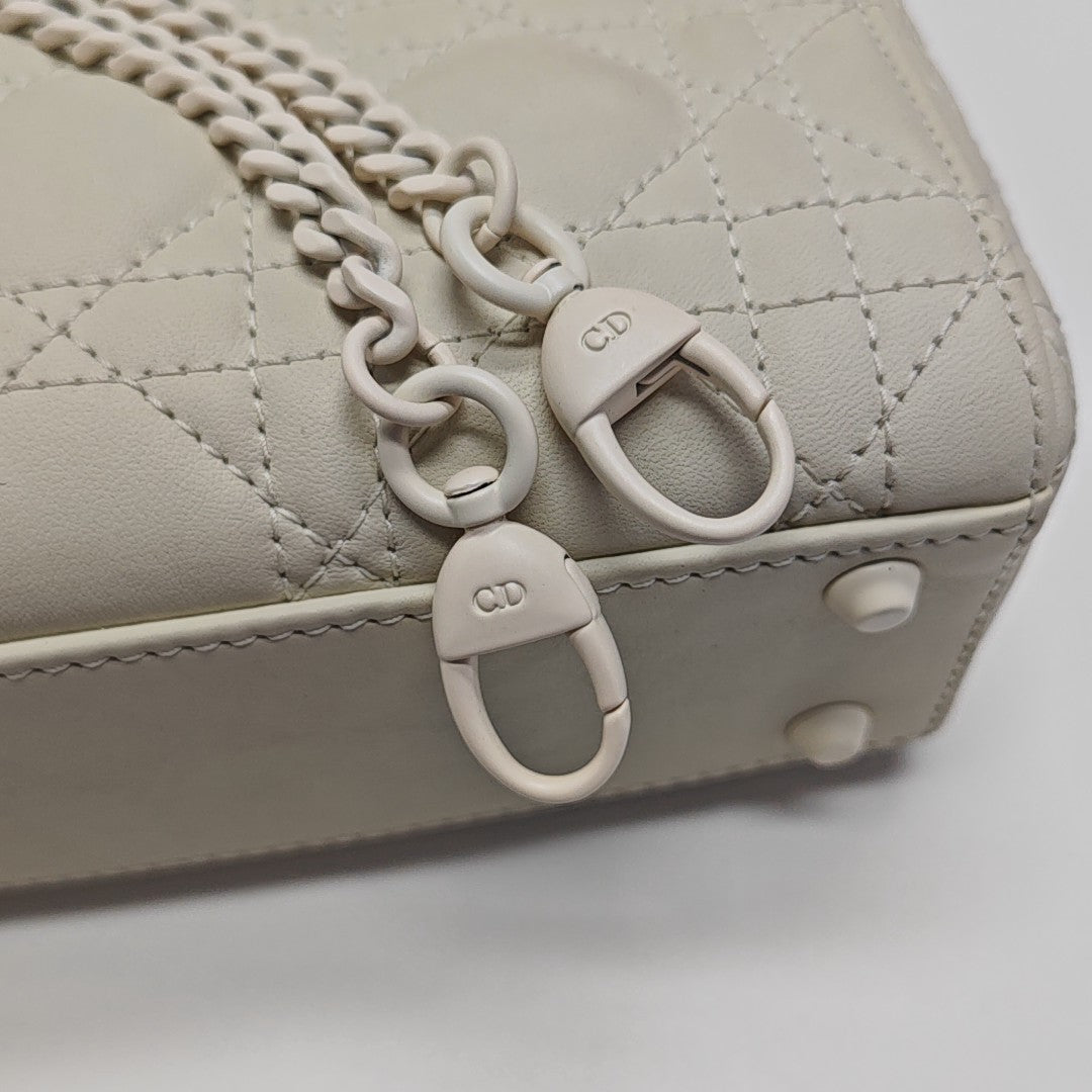 Lady Dior Mini Cannage Lambskin White