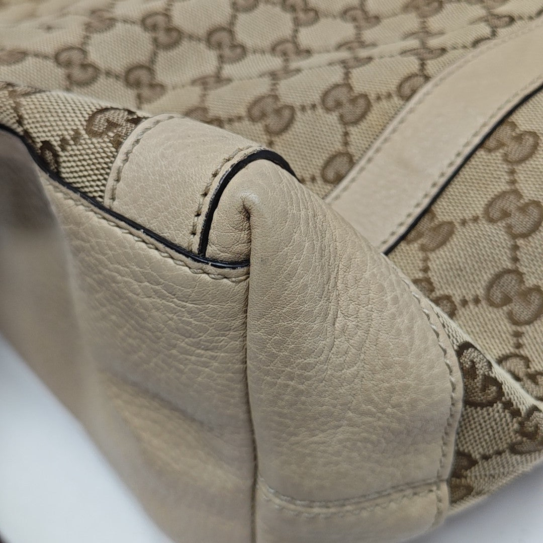 Monogram Canvas Tote Bag Beige