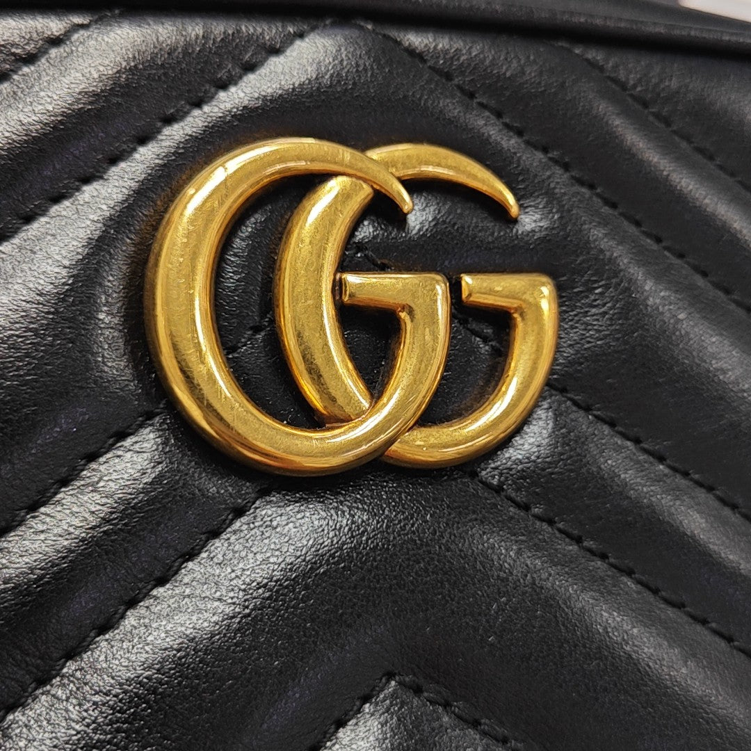 GG Marmont Mini Quilted Calfskin Black