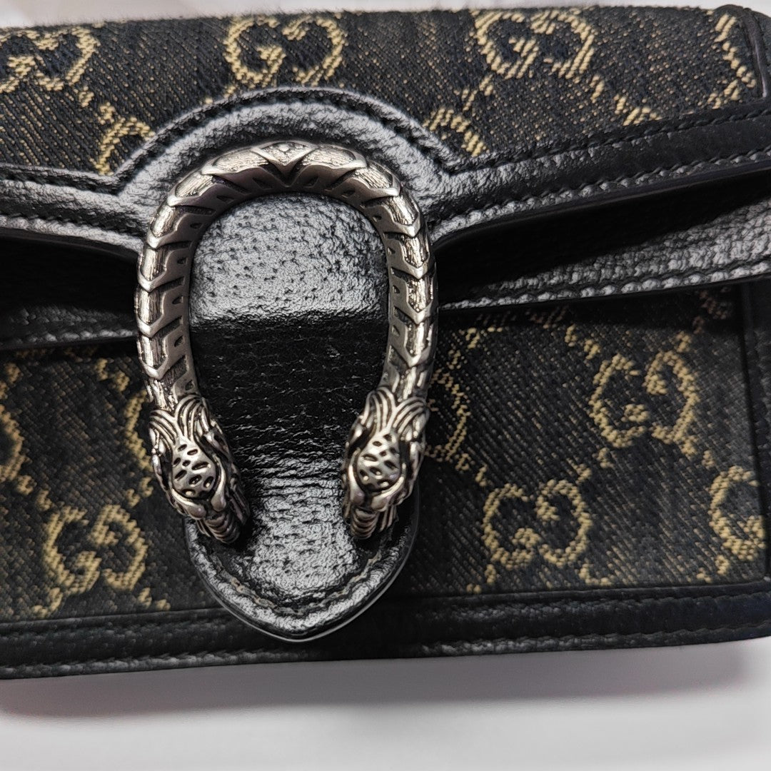 Authenticated pre-owned  Dionysus Super Mini Monogram Denim Black - Shoulder Bag at Looply