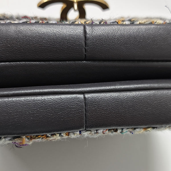 Quilted Wool Shoulder Bag Multicolor