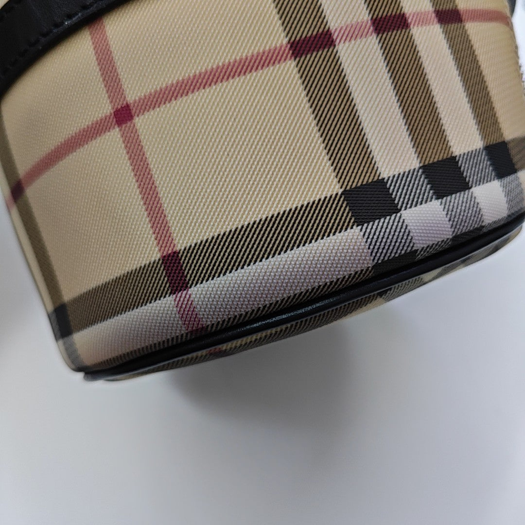 Coated Canvas Top Handle Bag Beige