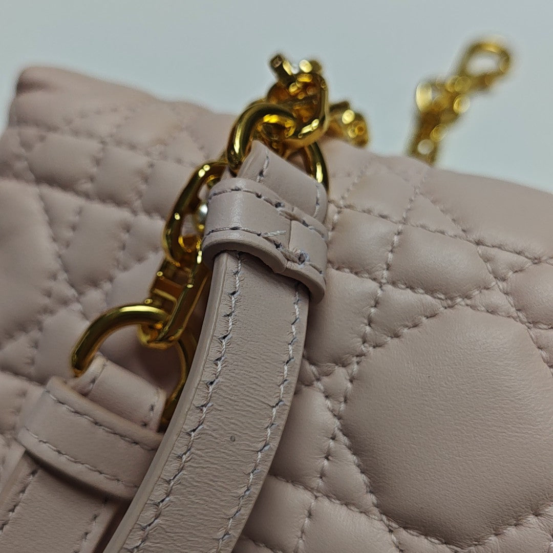 Jolie Top Handle Mini Cannage Lambskin Pink
