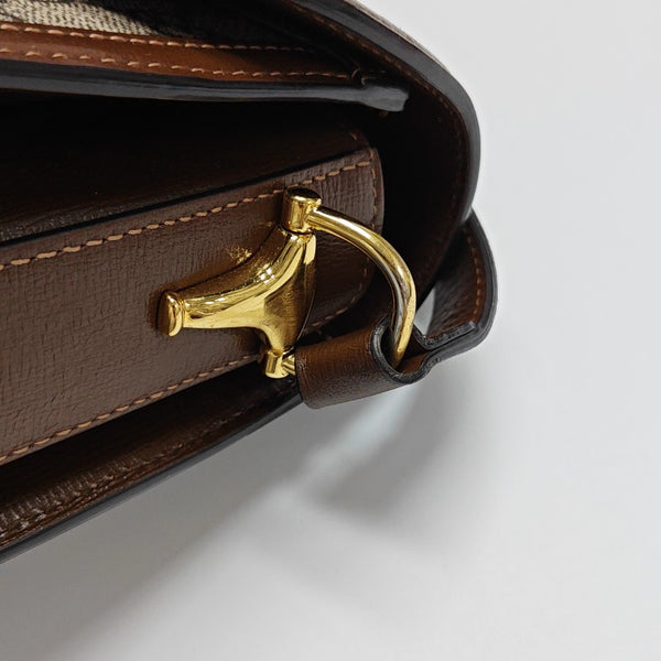 Horsebit 1955 Medium Monogram Coated Canvas Beige