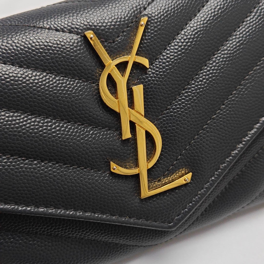 MONOGRAM Chevron Calfskin Gray