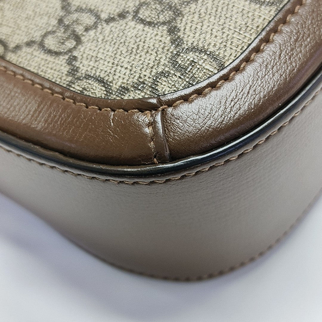Horsebit 1955 Small Monogram Coated Canvas Black