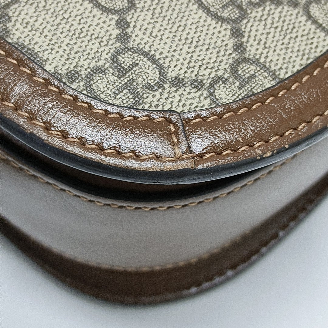 Horsebit 1955 Medium Monogram Coated Canvas Beige