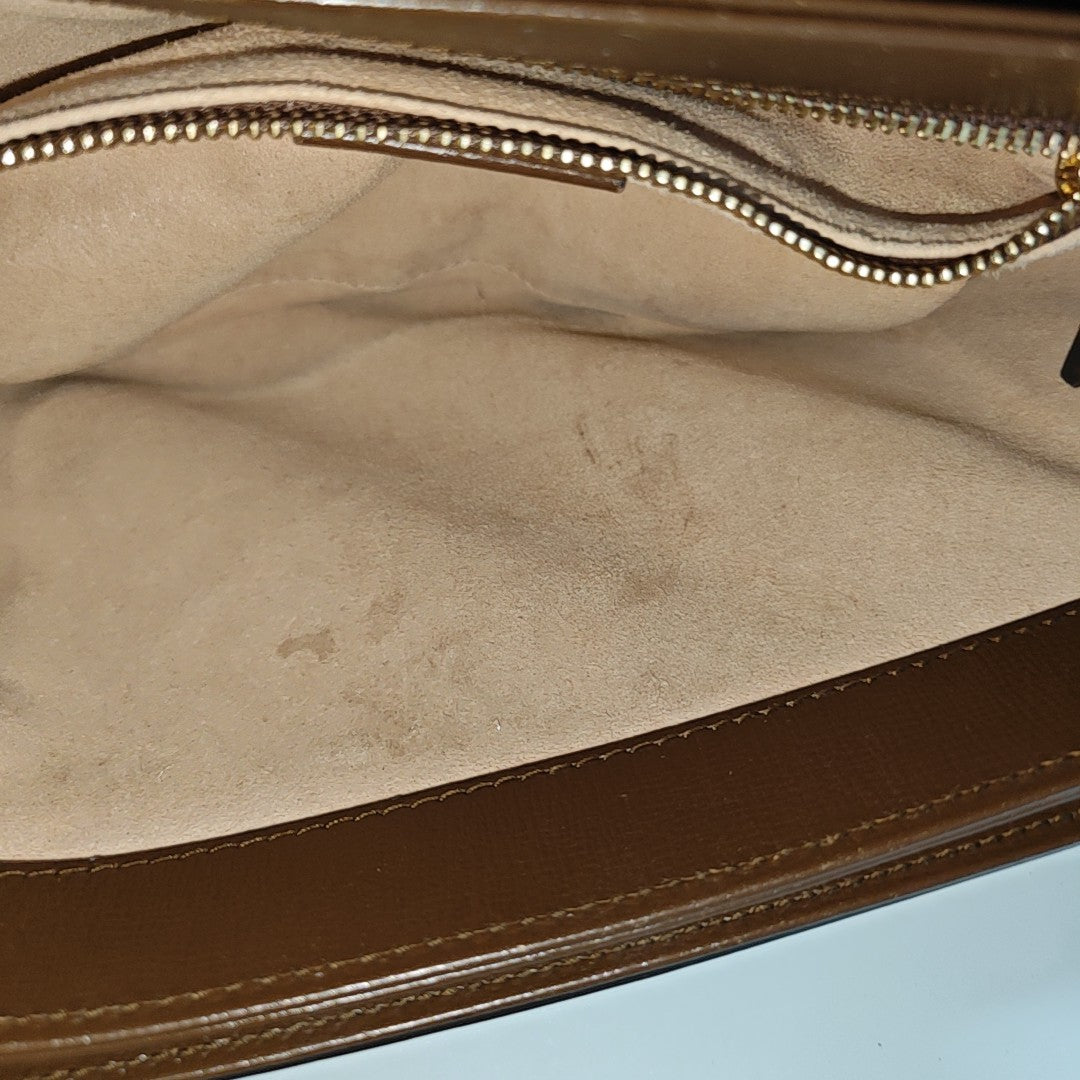 Horsebit 1955 Medium Monogram Coated Canvas Beige