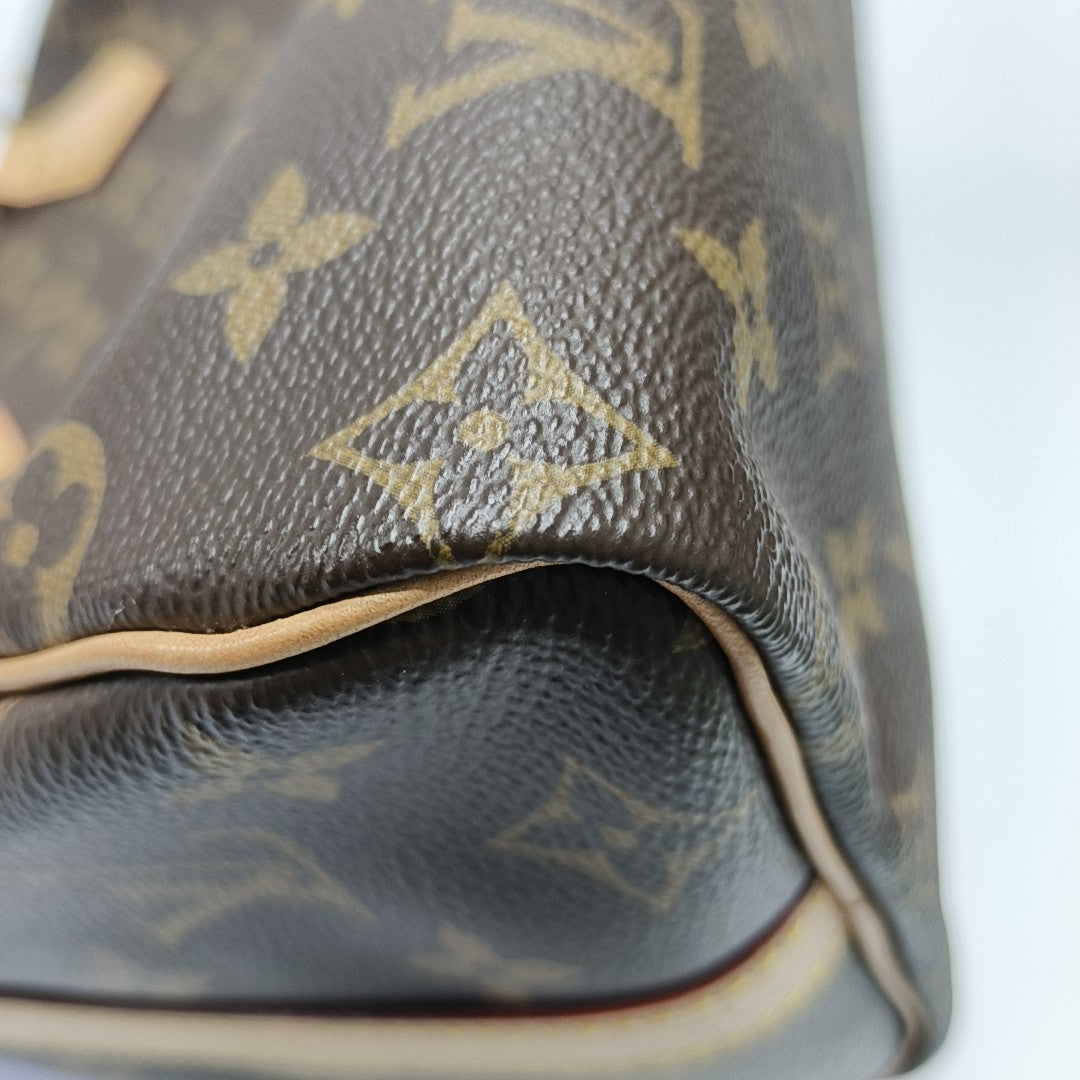 SPEEDY 25 Monogram Coated Canvas Brown