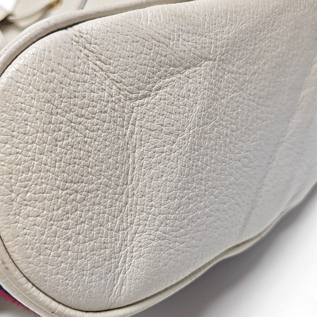 Authenticated pre-owned  Ophidia Small Calfskin White - Bucket Bag at Looply