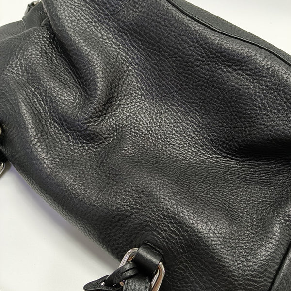 Calfskin Top Handle Bag Black