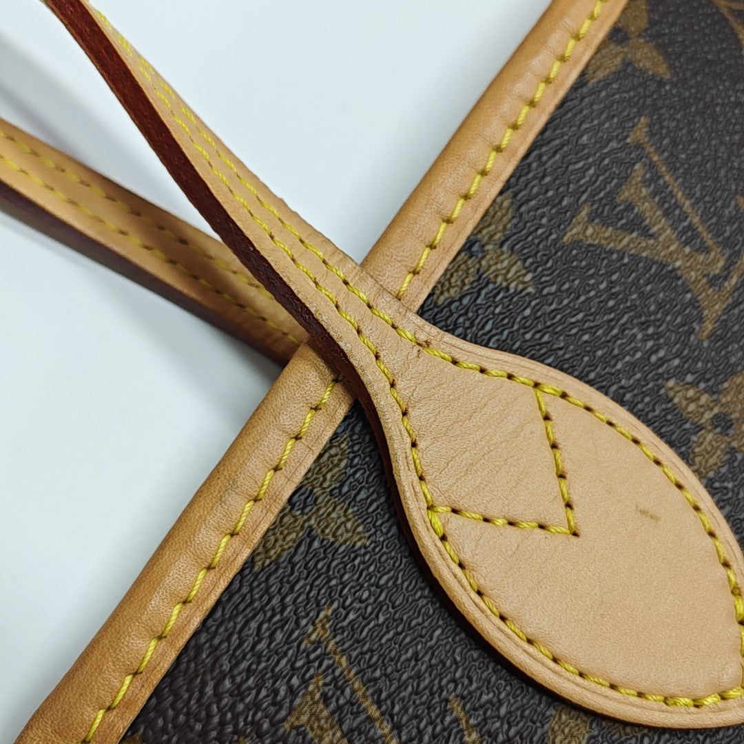 NEVERFULL MM Monogram Coated Canvas Brown